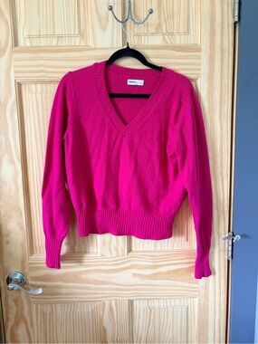 Sonoma Women's V-Neck Sweater in Bright Pink